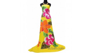 yellow rayon sarongs handpainting made in bali